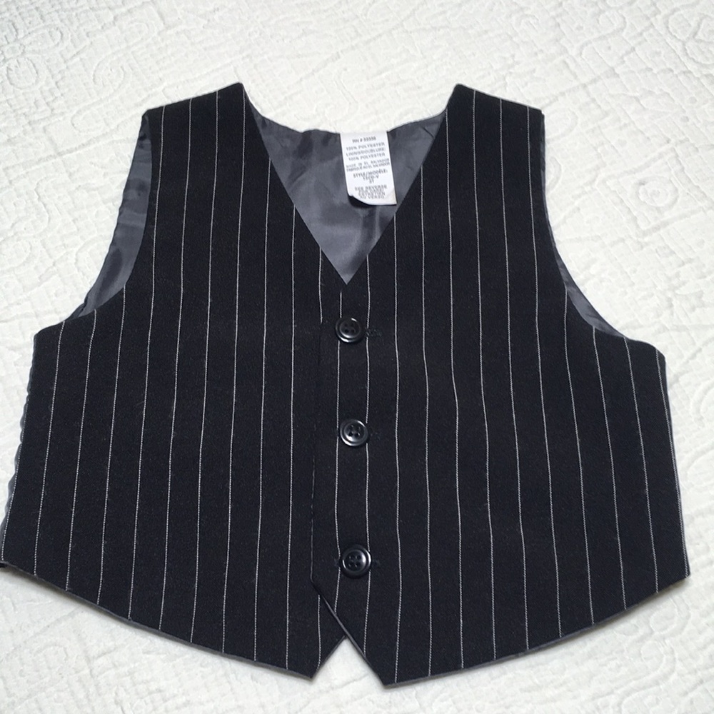 3T (6/$20) Black Pinstripe Vest/Waistcoat